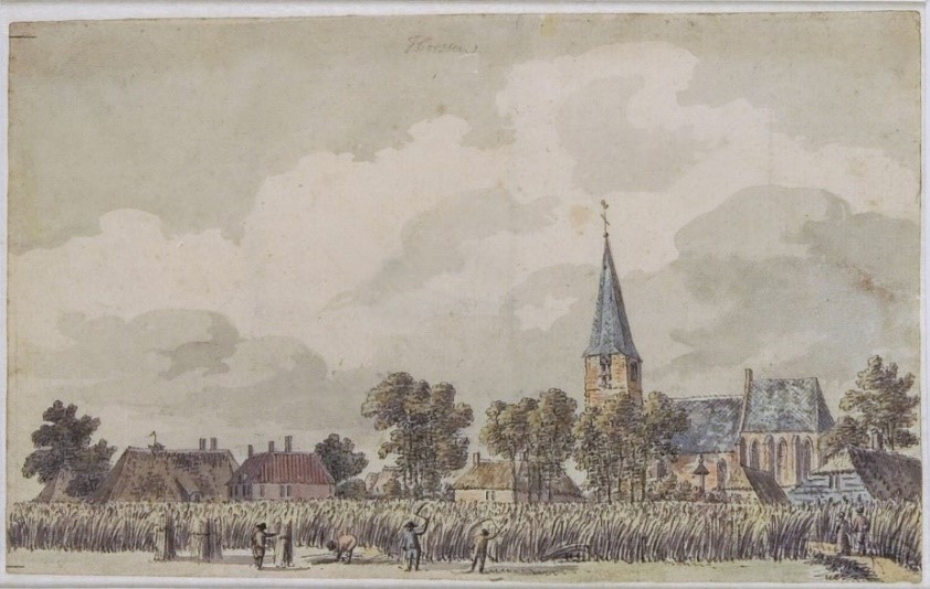 Gezicht op Horssen 1763 Dirk van den Burg